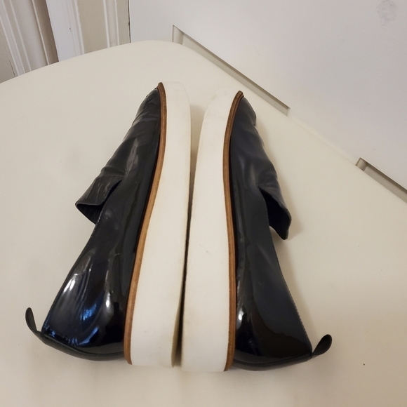 VINCE SANDERS BLACK PATENT LEATHER PLATFORM LOAFERS SIZE 10M - Picture 9 of 14